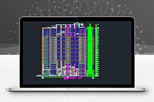 二十四层剪力墙结构住宅楼建筑施工图(含建筑结构水电暖)