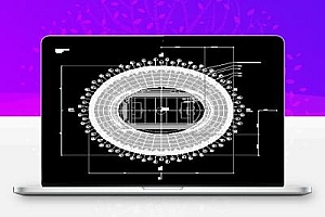 体育场马鞍型单层索网膜钢屋盖结构施工图纸