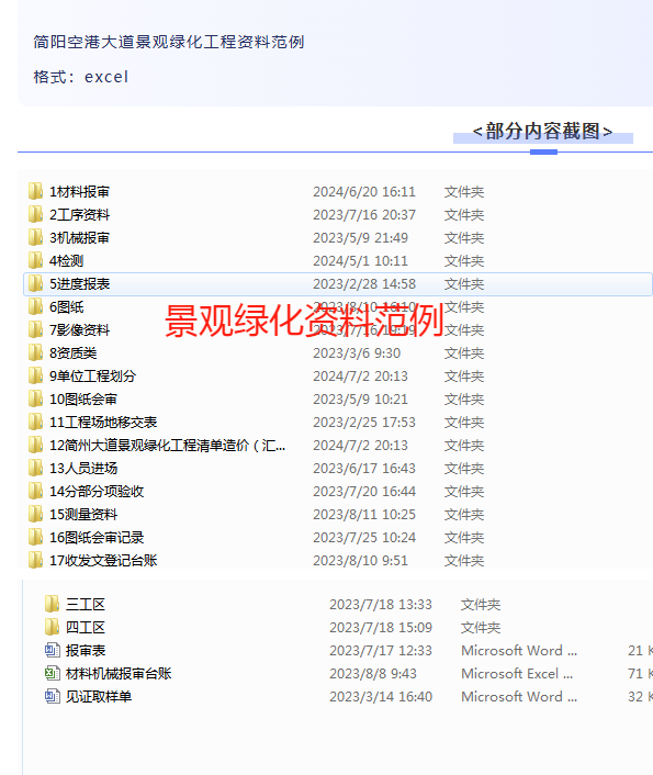 贺轩分享:简阳空港大道景观绿化工程资料范例全套